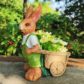 Garden Resin Swing Rabbit Cart Ornament Statues | Yedwo